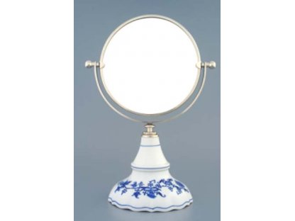 Zwiebelmuster Round Silver Mirror Revolving, Original Bohemia Porcelain from Dubi