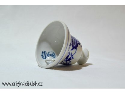 Onion bell with pompom, 6,4 cm, original Dubí porcelain, onion pattern