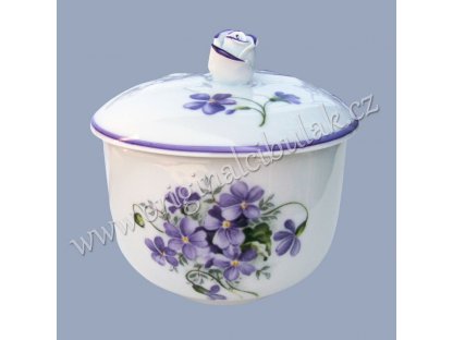 Sugar bowl Fialky 0,20 l Czech porcelain Dubí violet line