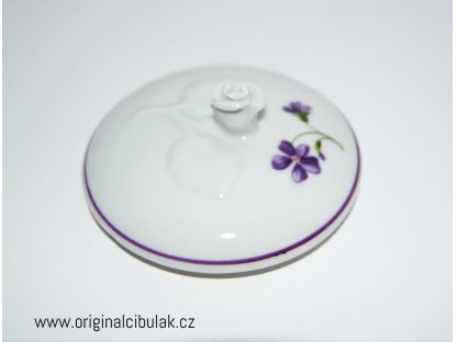 Sugar bowl Fialky 0,20 l Czech porcelain Dubí violet line