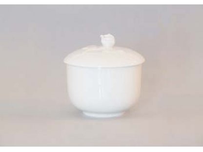 Zuckerdose weißes Porzellan ohne Ohren mit Deckel ohne Ausschnitt 0,20 l Original Bohemia Porzellan
