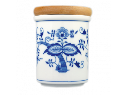 Cibulak Dóza s dreveným uzáverom B stredná 10,5 x 8,2 cm 400g Originálny Český Porcelán Dubí 