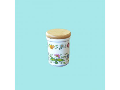 Jar with wooden lid B medium 10.5 x 8.2 cm 400g Nature onion Bohemia porcelain Dubí 