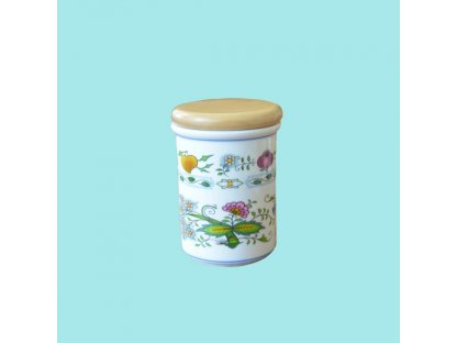 Zwiebelmuster  Large Container C with Wooden Cover,Nature Original Bohemia Porcelain from Dubi