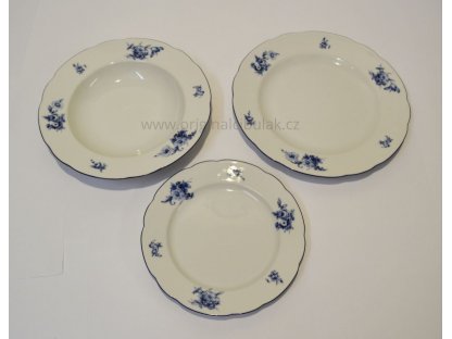 Dr. Vilem Petr USA 18 pcs Plates  Rose blue + 24 pcs  Classic  cutlery 