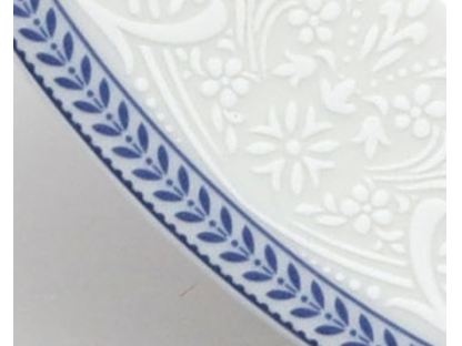 etažér Opál krajka modrá Thun  český porcelán dřevěný stojan