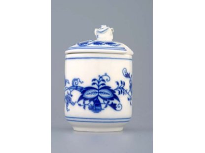 Zwiebelmuster Mustard Container with Cover, Original Bohemia Porcelain from Dubi