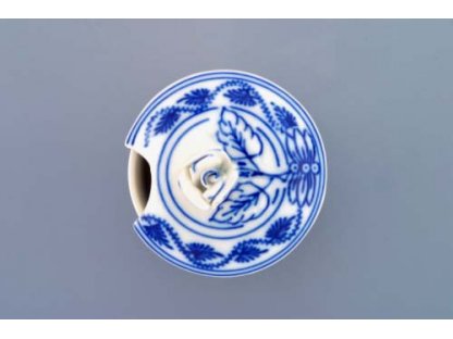 Cibulák horčičník s výrezom a viečkom 6 cm  cibulový porcelán, originálny cibulák Dubí, 2. akosť