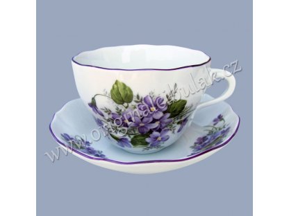 Mug of violets Darume porcelain Dubí violet line