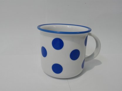 Hrnček Tina 0,26 modré bodky velké  český porcelán Dubí
