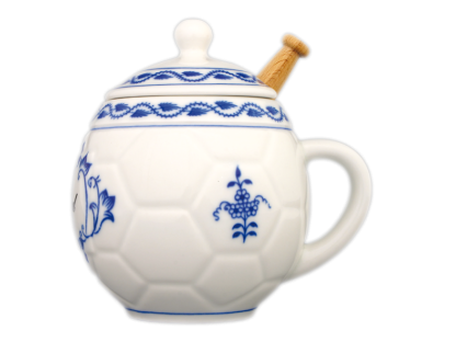 Cibulák Hrnček na med s viečkom s nápisom MED 0,4l Originálny Český Porcelán Dubí