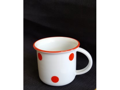 Tasse Tina 0,10l ROTE PUNKTE Bohemia Porzellan Dubí 