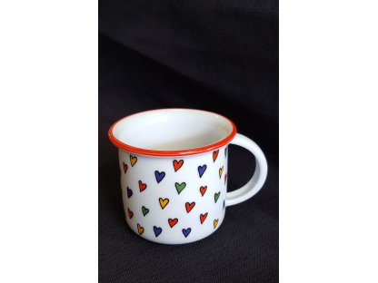 Hrnček Tina 0,10l SRDIEČKA FAREBNÁ Český porcelán Dubí 