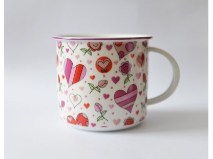 Mug Tina 0.25l COLORFUL HEARTS Bohemia porcelain Dubí 