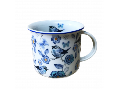 Hrnek Tina 0,38l MODŘÍ PTÁCI Český porcelán Dubí 