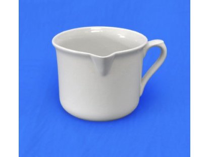 Hrnek Vařák velký s hubičkou s bočním ouškem 0,90l bílé Rokoko Český porcelán Dubí 