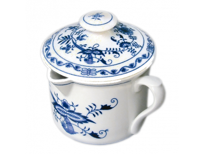 Zwiebelmuster Large Vařák mug with spout, side handle and lid 0.90 l Original Blue Onion Pattern Bohemia from Dubi 