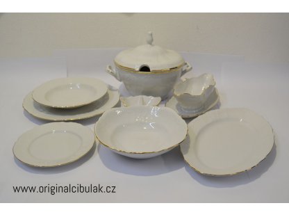 jedálenský set biely porcelán slonová kosť Thun Bernadotte 6 osôb 25 kusov český porcelán