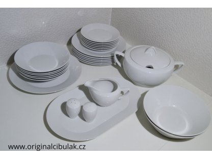 jídelní souprava Lea bílý porcelán Thun  6 osob 26 dílů český porcelán Nová Role