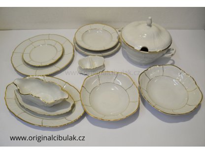 jídelní souprava zlatý pruh porcelán  Thun Bernadotte 6 osob 25 dílů český porcelán Nová Role