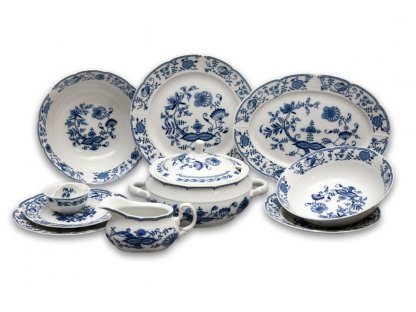 kompotová souprava Future Thun 6 osob 7 dílů cibulákový porcelán Nová Role