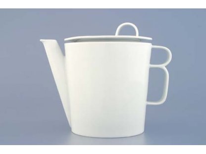 Konvice čaj - Bohemia White s víčkem velkým - design prof. arch. Jiří Pelcl, cibulový porcelán Dubí