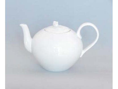 Weiße Teekanne mit 0,95 l tschechischem Porzellan Dubí