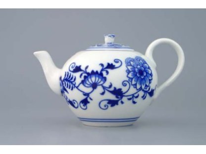 Zwiebelmuster Tea Pot with Strainer 0.35L, Original Bohemia Porcelain from Dubi