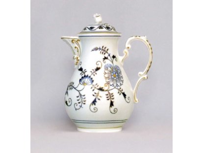Cibulák kanvica kávová s viečkom originál cibulák pozlátený cibulový porcelán originálny cibulák Dubí