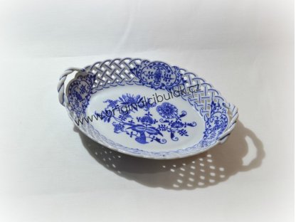 košík cibulák prolamovaný 24 cm originální český porcelán Dubí 2.jakost