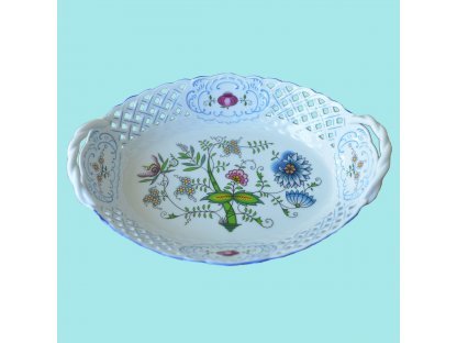 Košík prolamovaný  28cm cibulák Nature Český porcelán Dubí