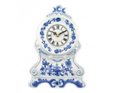 Zwiebelmuster Fireplace clock without roses 28cm Original Blue Onion Pattern Bohemia from Dubi 