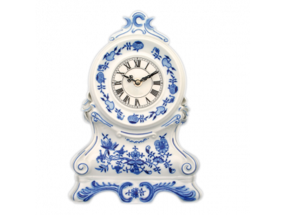 Cibulák Krbové hodiny s růžemi se strojkem 28 cm Originál Český porcelán Dubí