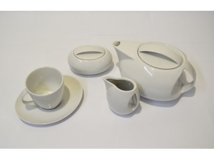 Loos čajová souprava bílý porcelán Thun 6 osob 15 dílů český porcelán Nová Role