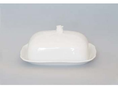 Butter churn white porcelain square small set 17 x 13 cm Czech porcelain Dubí