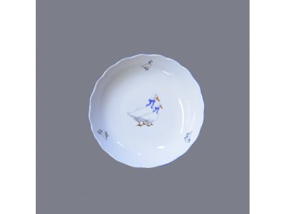 Mísa kompot. 24cm oboustranná na dort. noze Husy cibulák Český porcelán Dubí 