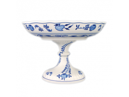 Zwiebelmuster Compote bowl 26cm double-sided for decoration. on a high leg Original Blue Onion Pattern Bohemia from Dubi 