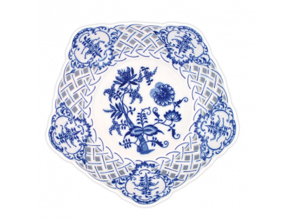 cibulák mísa pětihraná prolamovaná 24cm na  noze český porcelán Dubí