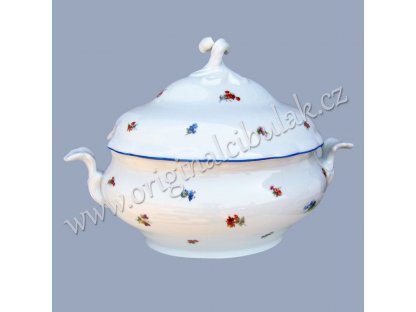 Oval soup bowl Austrian blue line original porcelain Dubí