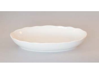 White porcelain oval salad bowl 23 cm Czech porcelain Dubí 1.jakost