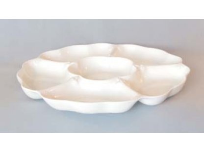 White porcelain six-piece bowl 35,2 cm Czech porcelain Dubí 1st quality