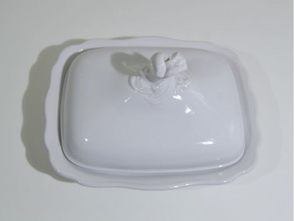 Ragout bowl with lid white 0,40 l Czech porcelain Dubí