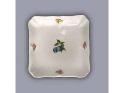 Square salad bowl 21cm Fruit Bohemia porcelain Dubí