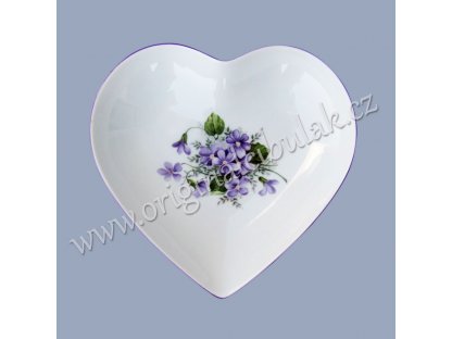 Bowl heart violet Czech porcelain Dubí violet line