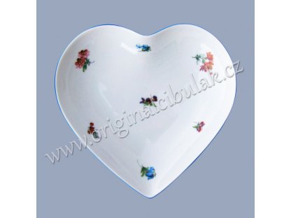 Miska srdce házenka Rakouská červená linka český porcelán Dubí