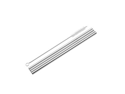 Stainless steel straws 4 pcs straight EKO Berndorf