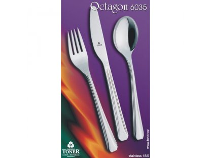 Dining knife TONER Octagon 1 piece stainless steel 6035