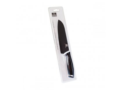 nůž kuchyňský santoku Sandrik Berndorf  ocel čepel 13 cm teflonový Collini černý