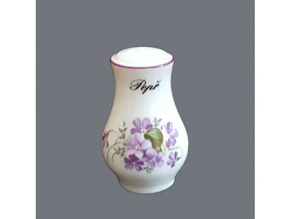 Pepper shaker loose 7.5cm Violets Bohemia porcelain Dubí