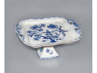 Zwiebelmuster Aida square tray 30x25cm on a leg Original Blue Onion Pattern Bohemia from Dubi